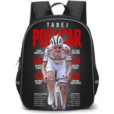 Le Tour De France Tadej Pogacar Backpack School Bag StudentPack - Tadej Pogacar Strade Bianche 2025 Performance Data Poster