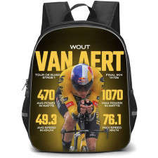 Le Tour De France Wout Van Aert Backpack School Bag StudentPack - Wout Van Aert Time Trial Power Stats Editorial Poster