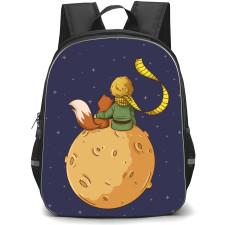 Little Prince School Backpack StudentPack - The Little Prince and Fox Sitting On The Moon