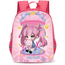 Link Click Li Tianxi Backpack School Bag StudentPack - Li Tianxi Holding Pink Cat Plushie Chibi Art