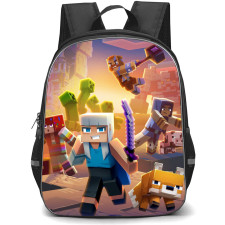 Minecraft Backpack StudentPack - Characters Fighting Poster