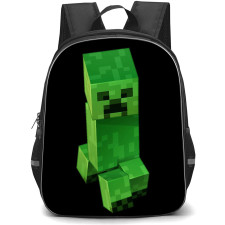 Minecraft Creeper Backpack StudentPack - Creeper Portrait In Black Background