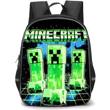 Minecraft Creeper Backpack StudentPack - Creeper Series Logo Cartoon Art