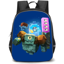 Minecraft Backpack StudentPack - Minecraft Legends Mobs In Blue Background