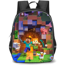 Minecraft Backpack StudentPack - Steve And Alex In Cave Poster