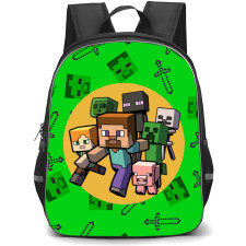 Minecraft Backpack StudentPack - Steve And Alex Mobs Fan Art Sticker