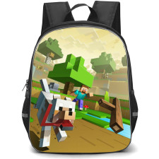 Minecraft Backpack StudentPack - Steve And Wolf Chase