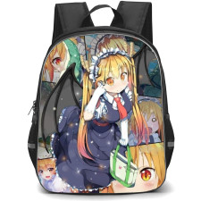 Miss Kobayashi's Dragon Maid Tohru Backpack School Bag StudentPack - Tohru Cute Portrait Collage Background