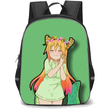 Miss Kobayashi's Dragon Maid Tohru Backpack School Bag StudentPack - Tohru Smiling Green Portrait