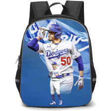 MLB Mookie Betts Backpack StudentPack - Mookie Betts 50 Los Angeles Dodgers Funny Candid Poster