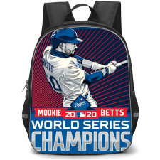 MLB Mookie Betts Backpack StudentPack - Mookie Betts Los Angeles Dodgers Word Series Champion Illustration Art