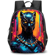Marvel Black Panther Backpack StudentPack - Black Panther Portrait Neon Background