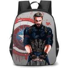 Marvel Captain America Backpack StudentPack - Captain America - Avengers Infinity War Logo Illustration