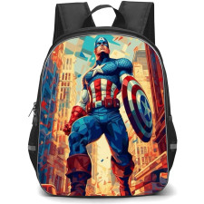 Marvel Captain America Backpack StudentPack - Captain America Looking Up Poster Art