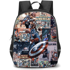 Marvel Captain America Backpack StudentPack - Captain America Movie Comic Collage