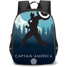 Marvel Captain America Backpack StudentPack - Captain America In The Woods Poster Silhoutte