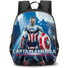 Captain America Backpack StudentPack - Captain America City Buildings Background