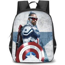 Captain America Backpack StudentPack - Captain America Side View Symbolic Pop Art