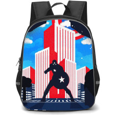 Captain America Backpack StudentPack - Captain America Silhoutte Pop Art