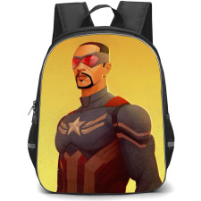 Captain America Backpack StudentPack - Captain America Vector Art Yellow Background