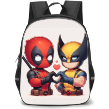 Deadpool & Wolverine Backpack StudentPack - Heart Posing Chibi Art