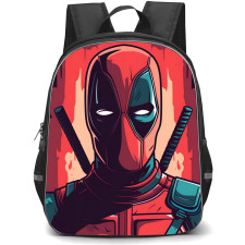 Marvel Deadpool Backpack StudentPack - Deadpool Portrait Red Vector Art