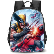 Deadpool & Wolverine Backpack StudentPack - Wolverine Slashing Deadpool with his Claw Animated Art