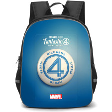The Fantastic Four Backpack School Bag StudentPack - The Fantastic Four First Steps In 2025 White Badge Blue Background