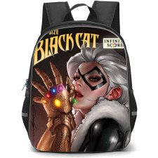 Black Cat Felicia Hardy Backpack StudentPack - Black Cat Felicia Hardy Wearing Infinity Gauntlet Comic Art