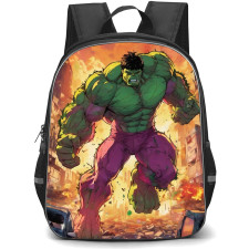 Marvel Hulk Backpack StudentPack - Hulk Angry Attacking In The City Illustration