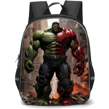 Marvel Hulk Backpack StudentPack - Hulk X Hulkbuster In The City Illustration