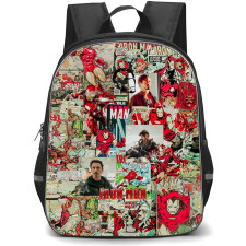 Marvel Iron Man Backpack StudentPack - Iron Man Movie Comic Collage