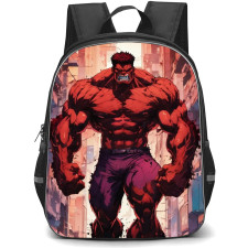 Marvel Hulk Backpack StudentPack - Red Hulk Rage Mode Illustration