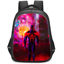 Spider Man Across The Spider Verse 2099 Spider-Man Backpack StudentPack - 2099 Spider-Man Light Effects Watercolor