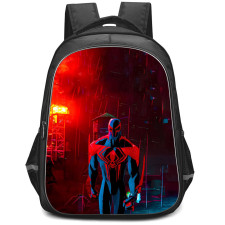 Spider Man Across The Spider Verse 2099 Spider-Man Backpack StudentPack - 2099 Spider-Man Red Beams Watercolor