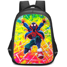 Spider Man Across The Spider Verse Miles Morales Backpack StudentPack - Miles Morales On Colorful Background