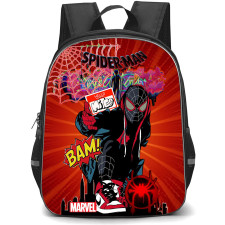 Spider Man Across The Spider Verse Miles Morales Backpack StudentPack - Miles Morales Comic Text Pop Art