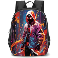 Marvel Spider Man Across The Spider Verse MIles Morales Backpack StudentPack - Spider Miles Morales In Flames Vector Art