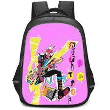 Spider Man Across The Spider Verse Spider Punk Backpack StudentPack - Spider Punk Attitude Text Art