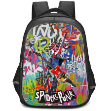 Spider Man Across The Spider Verse Spider Punk Backpack StudentPack - Spider Punk Graffiti Art