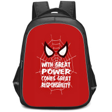 Spider-Man Backpack StudentPack - Spider-Man Quote Great Power Comes Great Responsibility