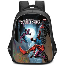 Spider Man Across The Spider Verse Scarlet Spider Backpack StudentPack - Scarlet Spider Comic Book Moon Background