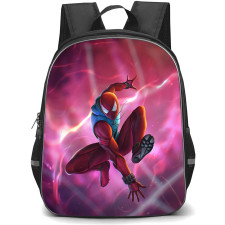 Spider Man Across The Spider Verse Backpack StudentPack - Scarlet Spider On Nebula Background