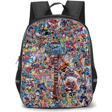 Marvel Thor Backpack StudentPack - Thor Mjollnir With Comic Scene Collage
