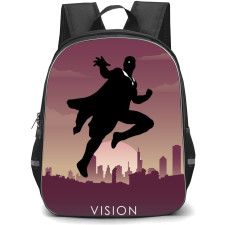 Marvel Backpack StudentPack - Vision Silhoutte On Maroon Background