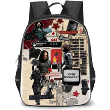 Marvel Winter Soldier Backpack StudentPack - Winter Soldier Movie Comic Collage