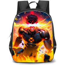 X-Men Cyclops School Backpack StudentPack - Cyclops Illustration Fire Background