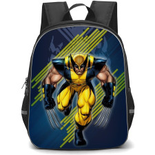 X-Men Wolverine School Backpack StudentPack - Wolverine Illustration Blue Background