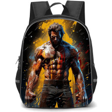 X-Men Wolverine School Backpack StudentPack - Wolverine Watercolor Art Background