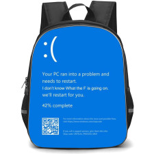 Microsoft Windows Backpack School Bag StudentPack - Microsoft Windows BSOD Blue Screen of Death Your PC Ran Into a Problem 42% Complete Poster
